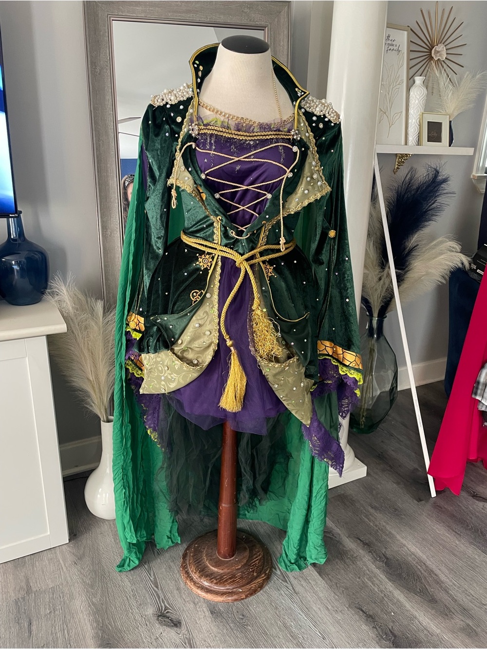 Customized Hocus Pocus Winifred Green & Purple Enchanted Princess Costume Dress
